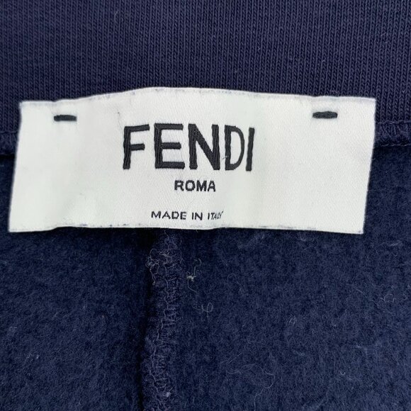 Fendi Dark Blue Side Logo Striped Fitted Casual Trousers Size XS - Picture 2 of 7